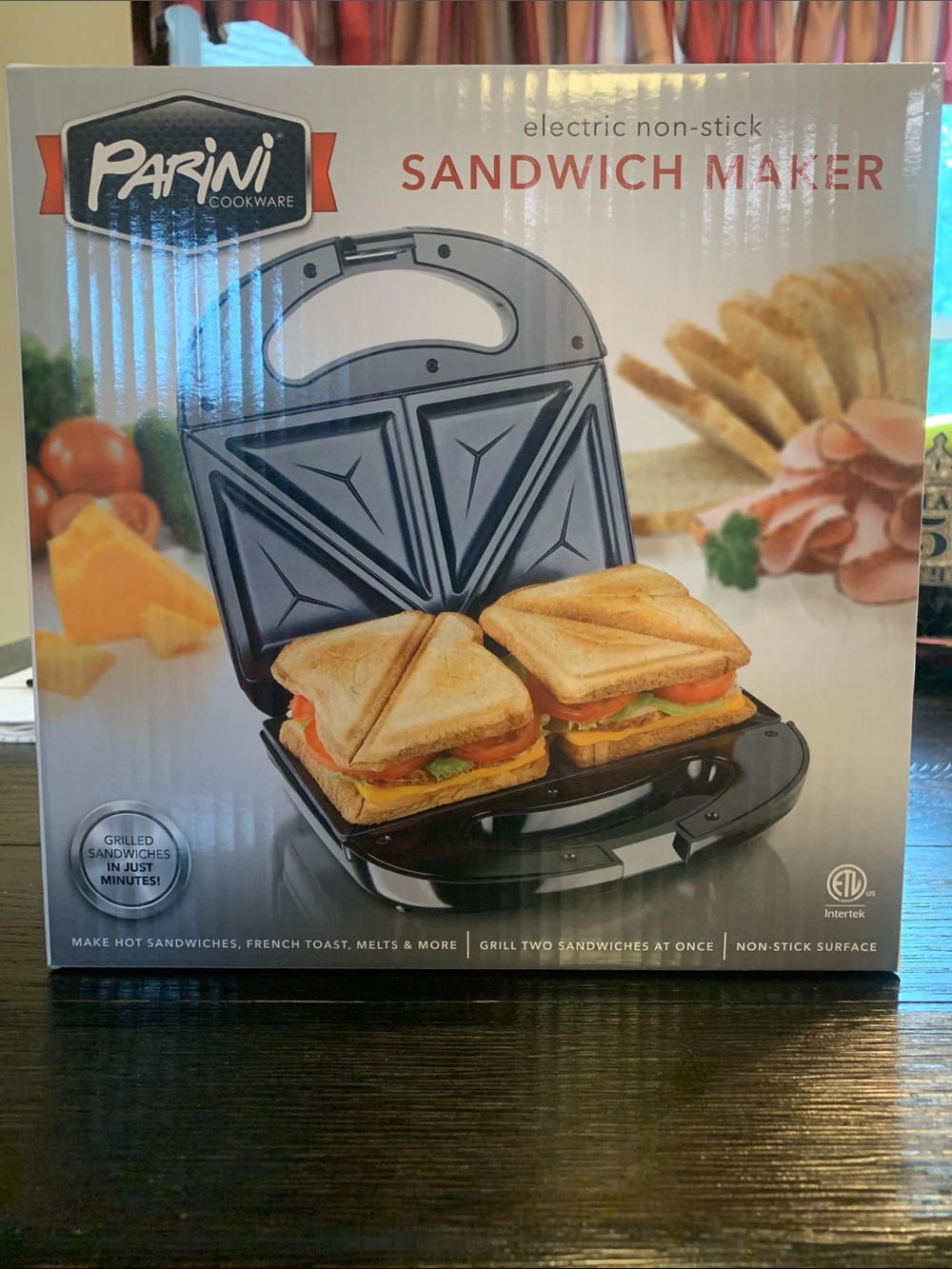 NEVER USED! Parini Black Electric Sandwich Maker - 2-Sandwich Non-Stick Grill